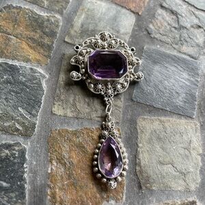 Amethyst Sterling Silver Pendant and Brooch